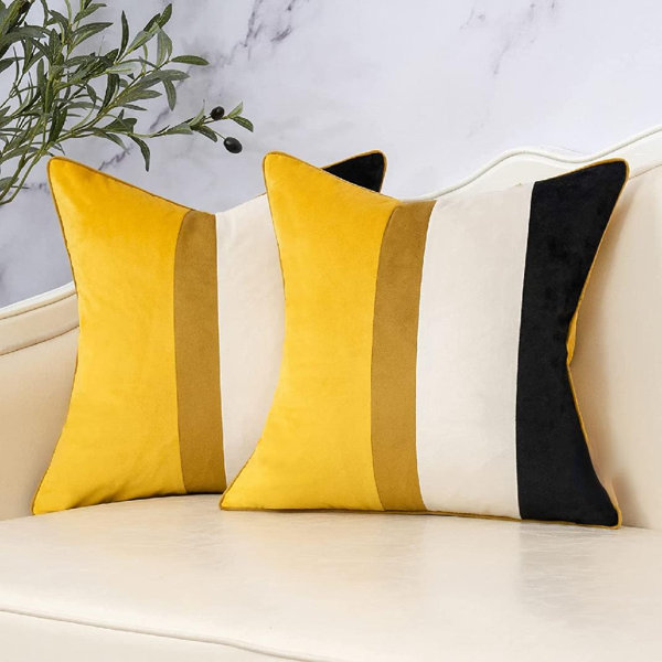 Everly Quinn Javion Striped Velvet Pillow Cover Wayfair